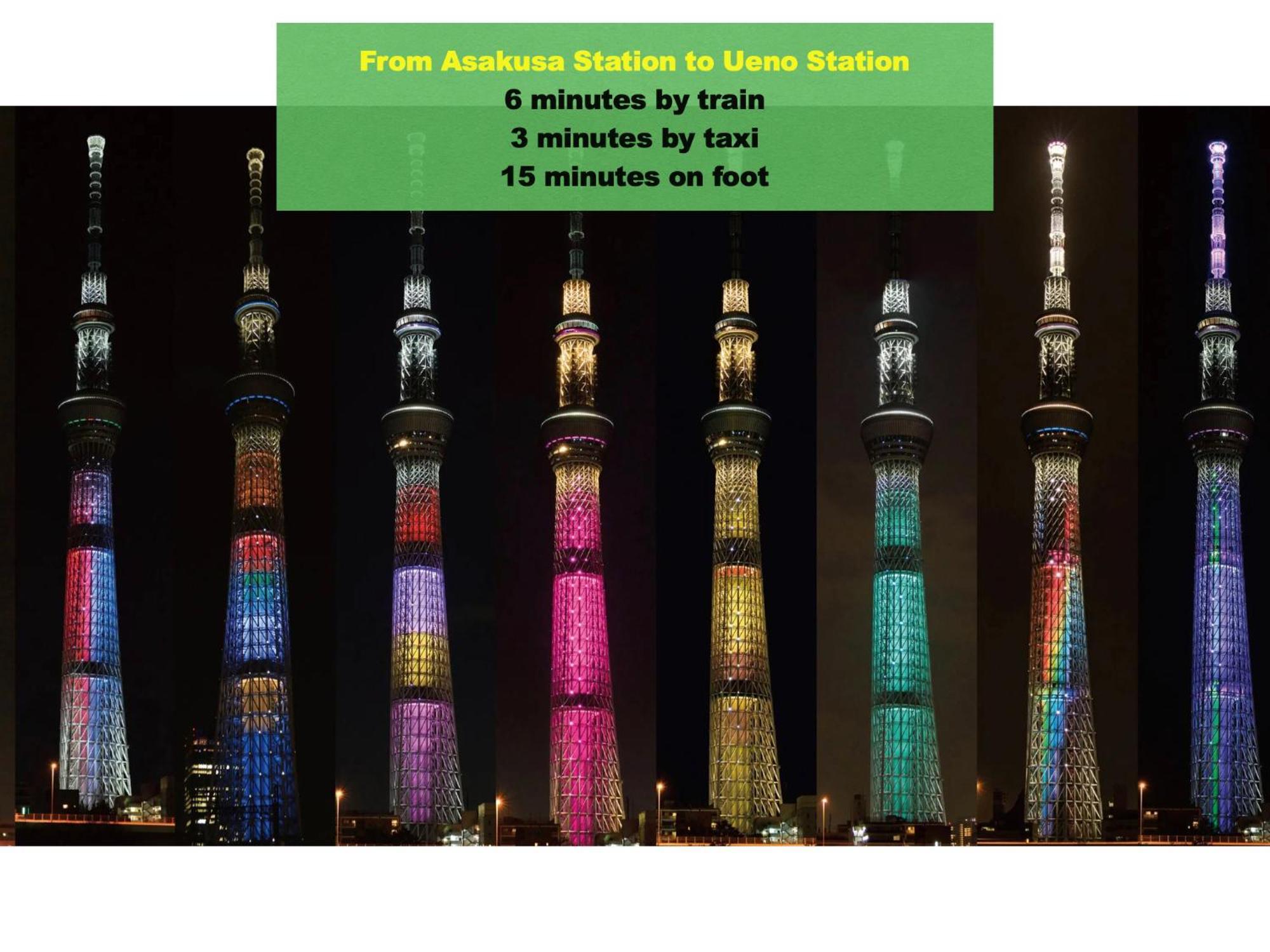 Ferienwohnung 浅草寺3分 浅草駅6分 寝室+リビング2-4人 スカイツリービュー 駅近 成田空港&羽田空港直通 Präfektur Tokio Exterior foto